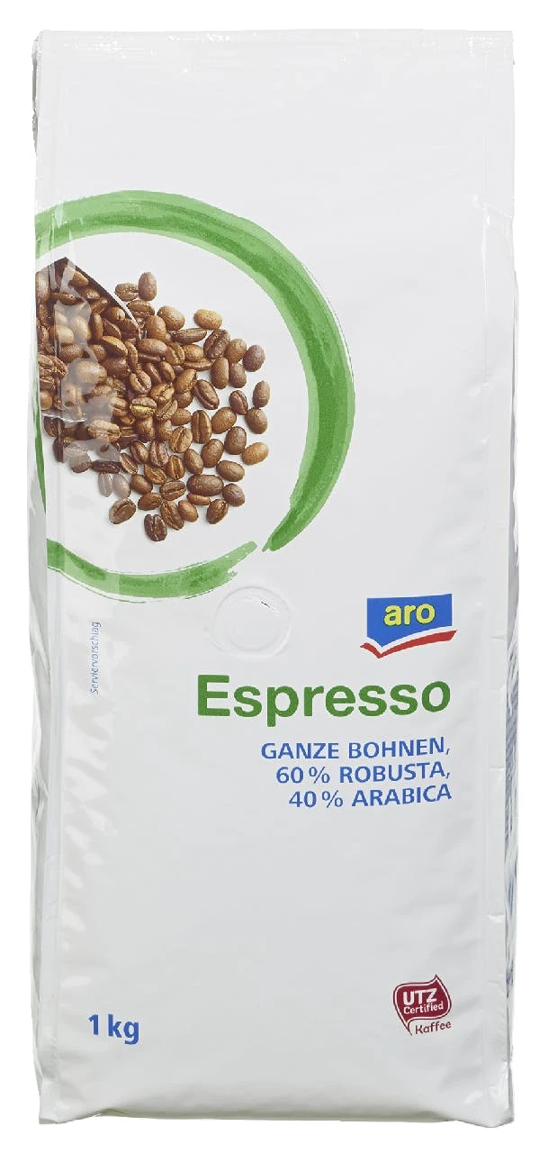 Aro Kaffeebohnen Espresso Robusta Arabica (1 Kg)