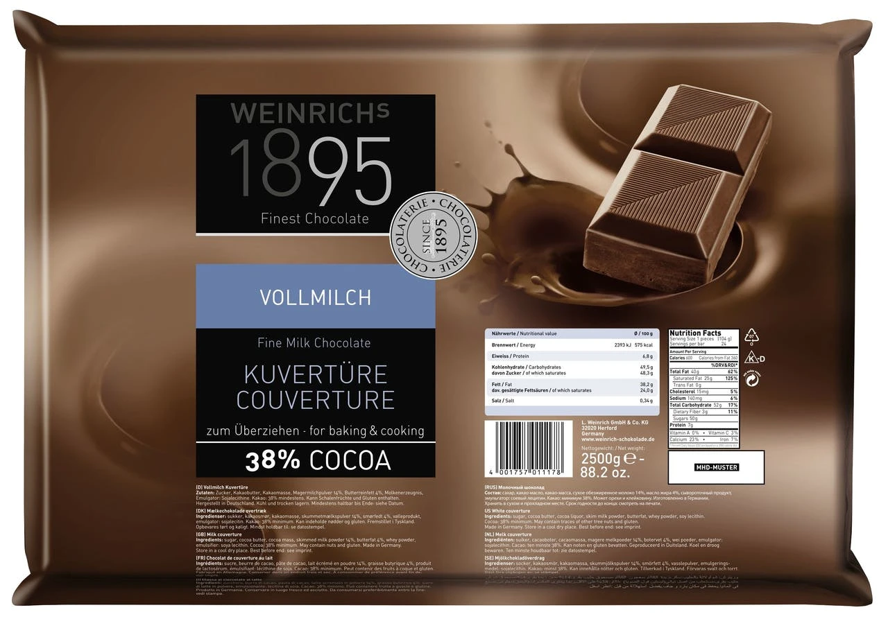 Weinrich Kuvertüre Edelbitter 70% Kakaogehalt (2,5 Kg) - Image 2
